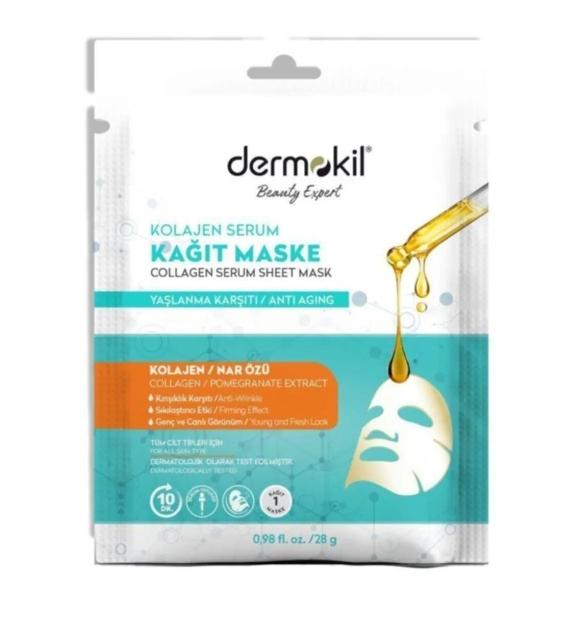 DERMOKİL%20KAĞIT%20MASKE%20KOLAJEN%20SERUM%2028%20GR