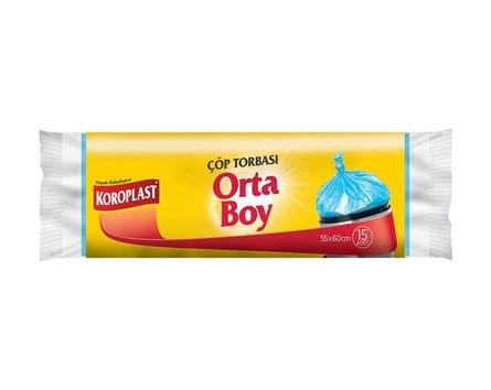 KOROPLAST ÇÖP POŞETİ ORTA BOY 15 ADET 55*60 CM