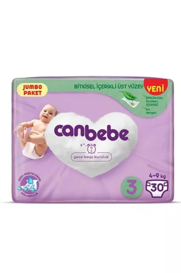 CANBEBE JUMBO PAKET BEBEK BEZİ NO:3 MIDI 4-9 KG 30’LU