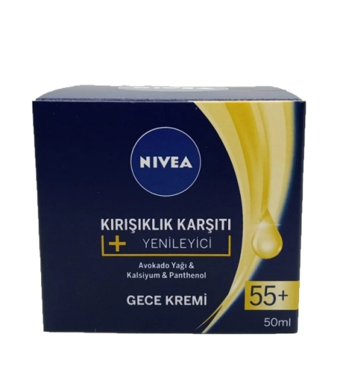 NİVEA 55+ KIRIŞIKLIK KARŞITI YENİLEYİCİ GECE KREM 50 ML