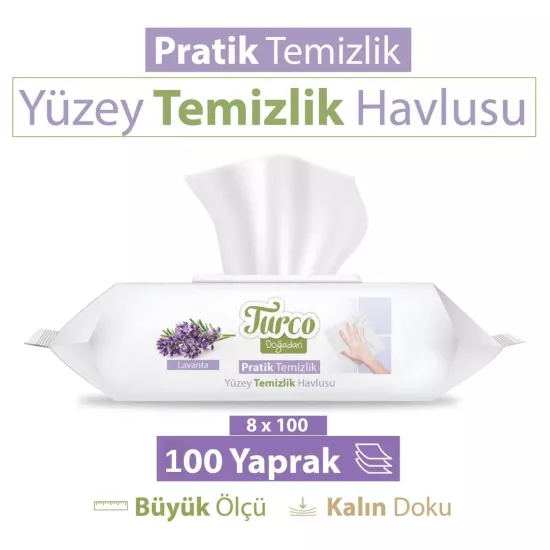 BABY TURCO LAVANTA YÜZEY TEMİZLİK HAVLUSU 100’LÜ