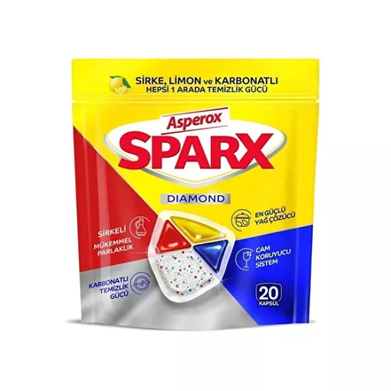 ASPEROX SPARX BULAŞIK MAKİNASI TABLETİ 20’Lİ