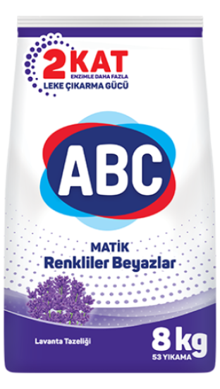 ABC MATİK RENKLİLER BEYAZLAR LAVANTA TAZELİĞİ 8 KG