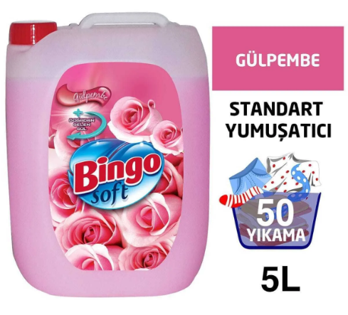 BİNGO SOFT GÜL PEMBE YUMUŞATICI 5 LT