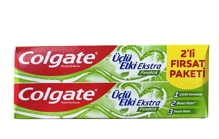 COLGATE ÜÇLÜ ETKİ EKSTRA FERAHLIK DİŞ MACUNU 75 + 75 ML