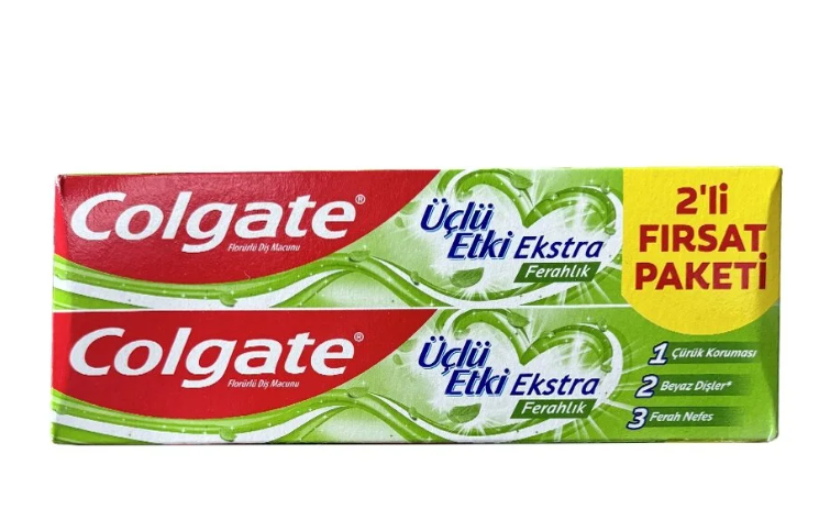 COLGATE%20ÜÇLÜ%20ETKİ%20EKSTRA%20FERAHLIK%20DİŞ%20MACUNU%2075%20+%2075%20ML